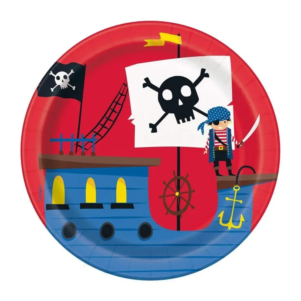 Ahoy Pirate Paper Dessert Plates 7" | 8 ct