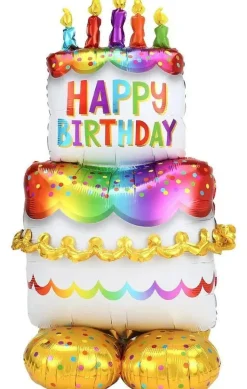 AirLoonz Decorative Birthday Cake Balloon Uninflated 53" | 1 ct