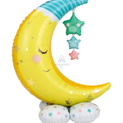 AirLoonz Moon & Stars Balloon Uninflated 55" | 1 ct