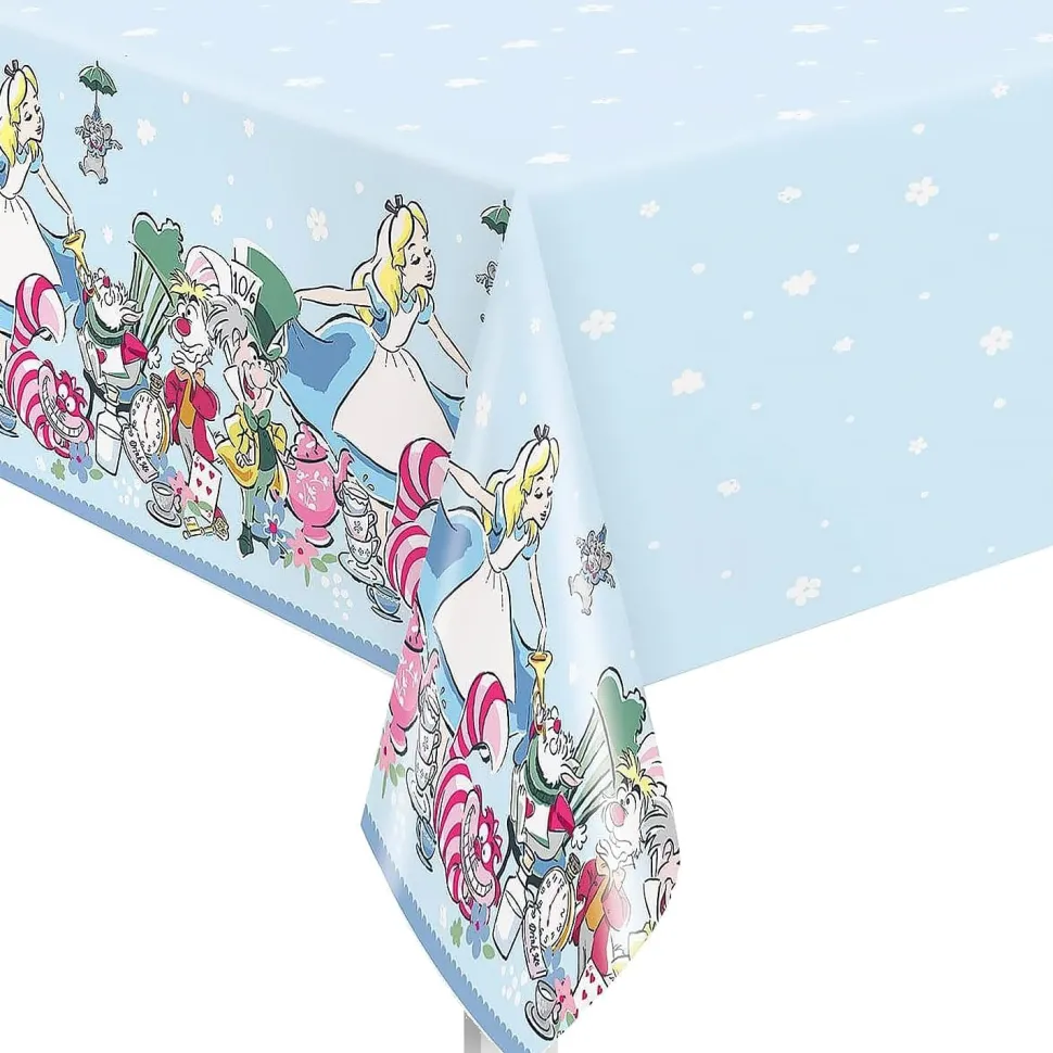 Alice In Wonderland Rectangular Plastic Table Cover 54" x 84" | 1ct