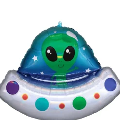 Alien Space Ship Supershape Mylar Balloon 28"x21" | 1ct