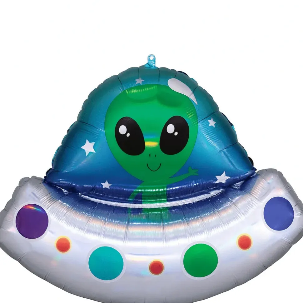 Alien Space Ship Supershape Mylar Balloon 28"x21" | 1ct