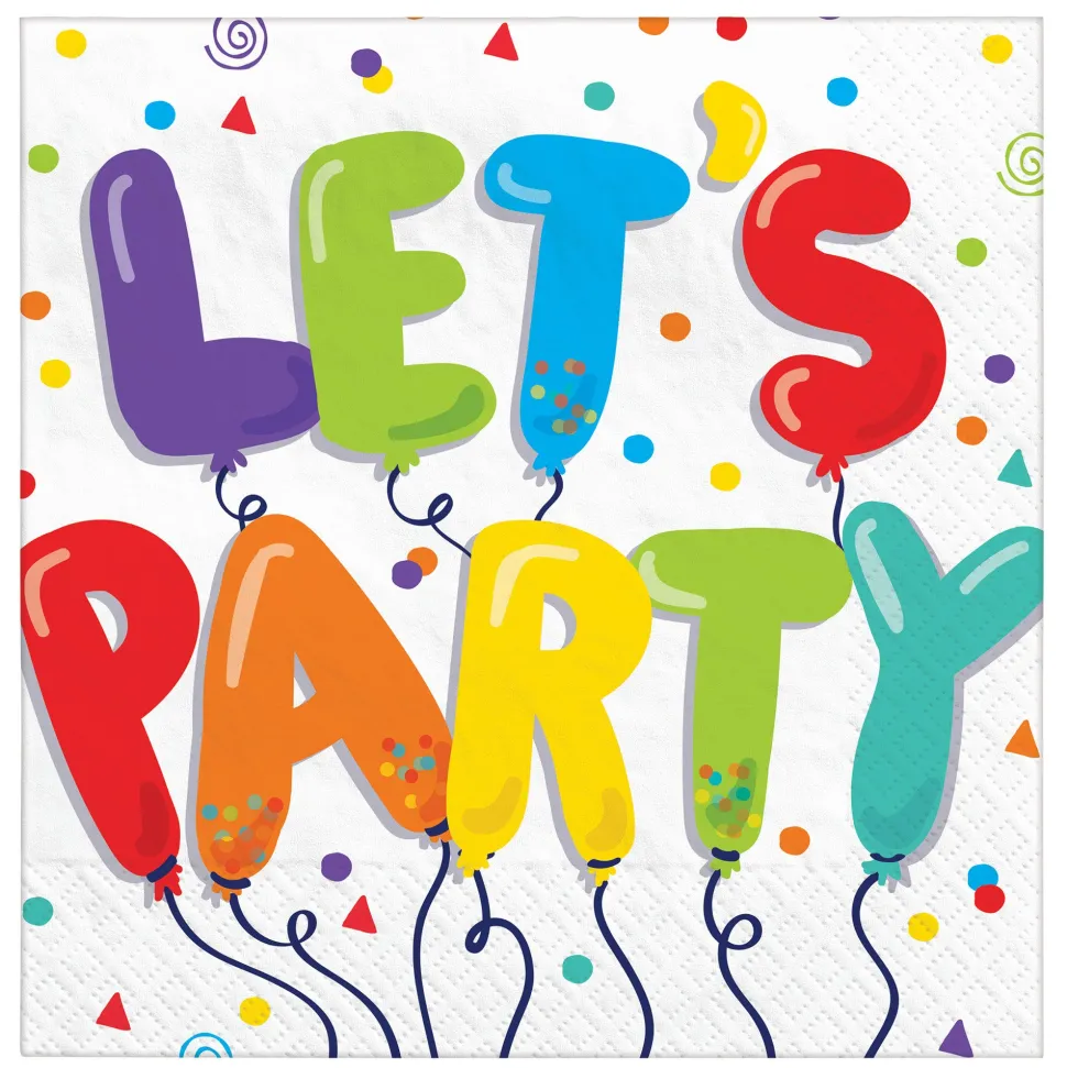 Birthday Balloons Beverage Napkins | 36ct
