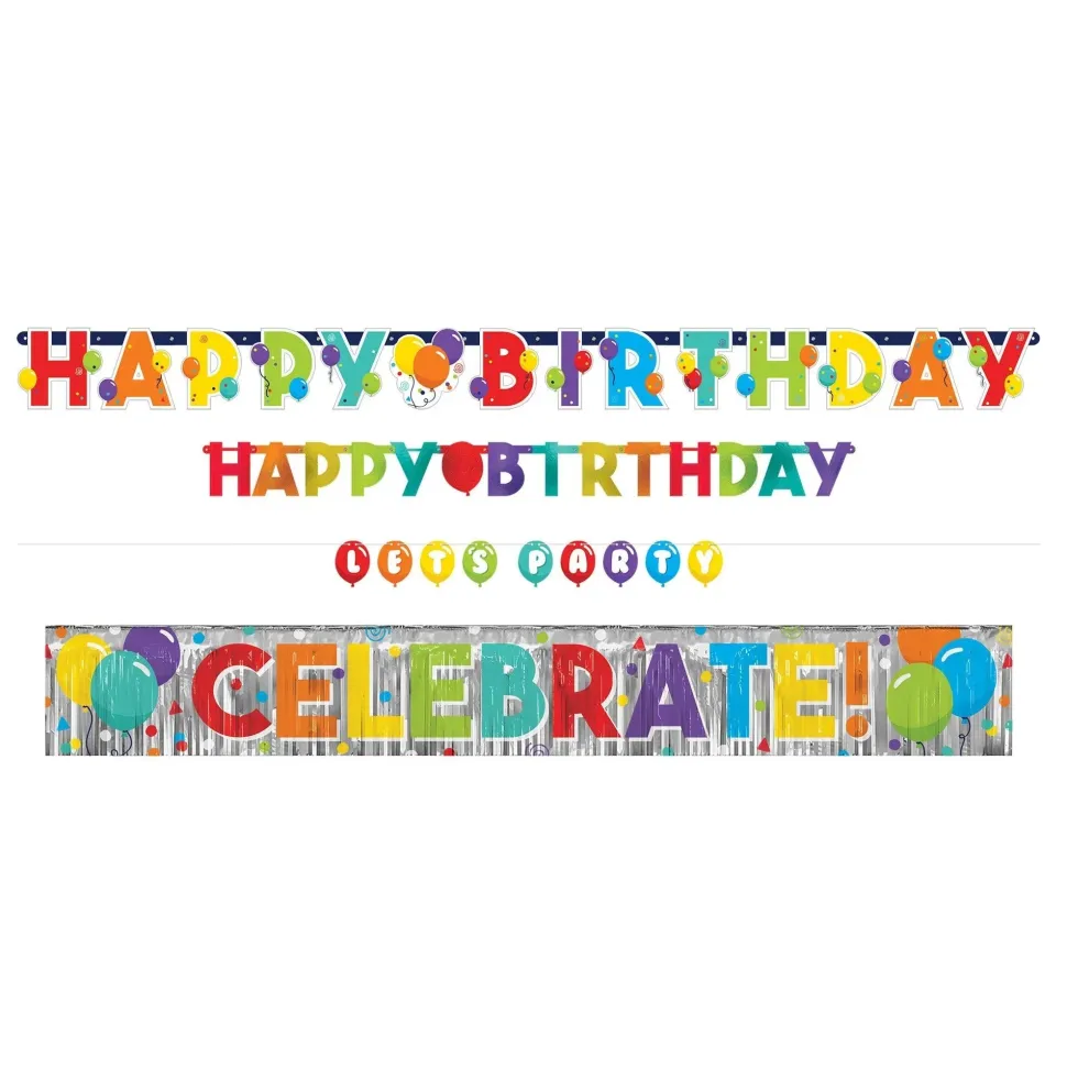 Birthday Celebration 4-in-1 Value Pack Banners | 4 ct