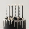Black & White Tall Birthday Candles 5.5in | 12ct