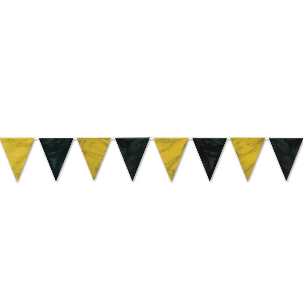 Black & Gold Pennant Banner | 1ct