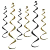Black & Gold Twirly Whirlys | 6ct