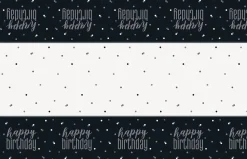 Black Happy Birthday Plastic Tablecover | 1ct