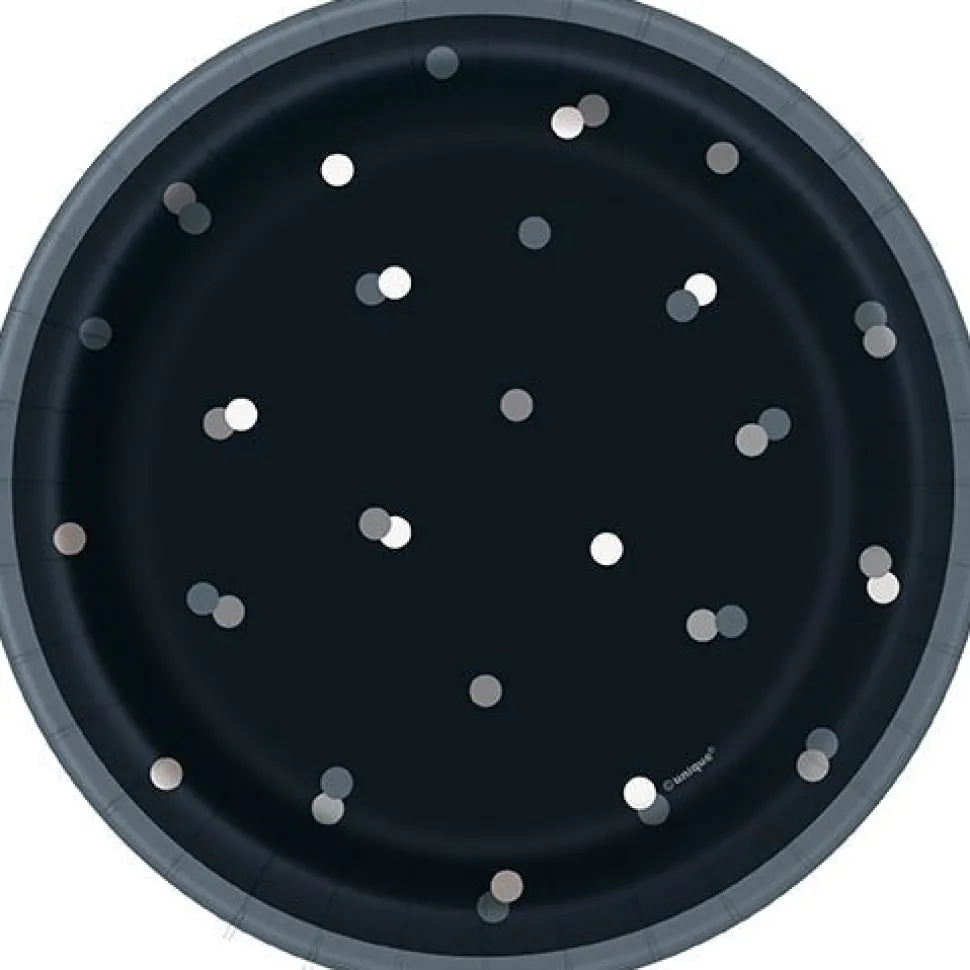 Black Happy Birthday Plate 7in | 8ct