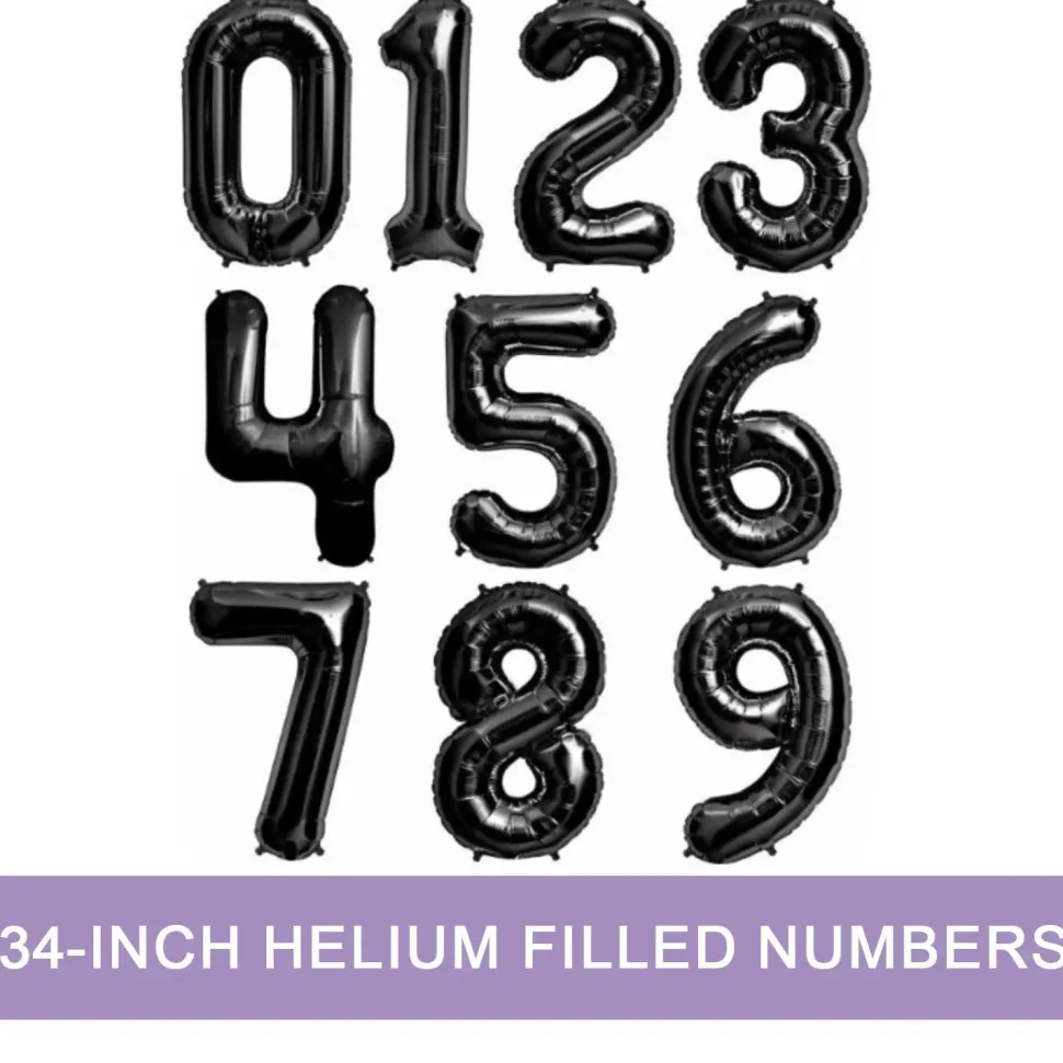 Black Jumbo Number Balloons 34" | 1 ct