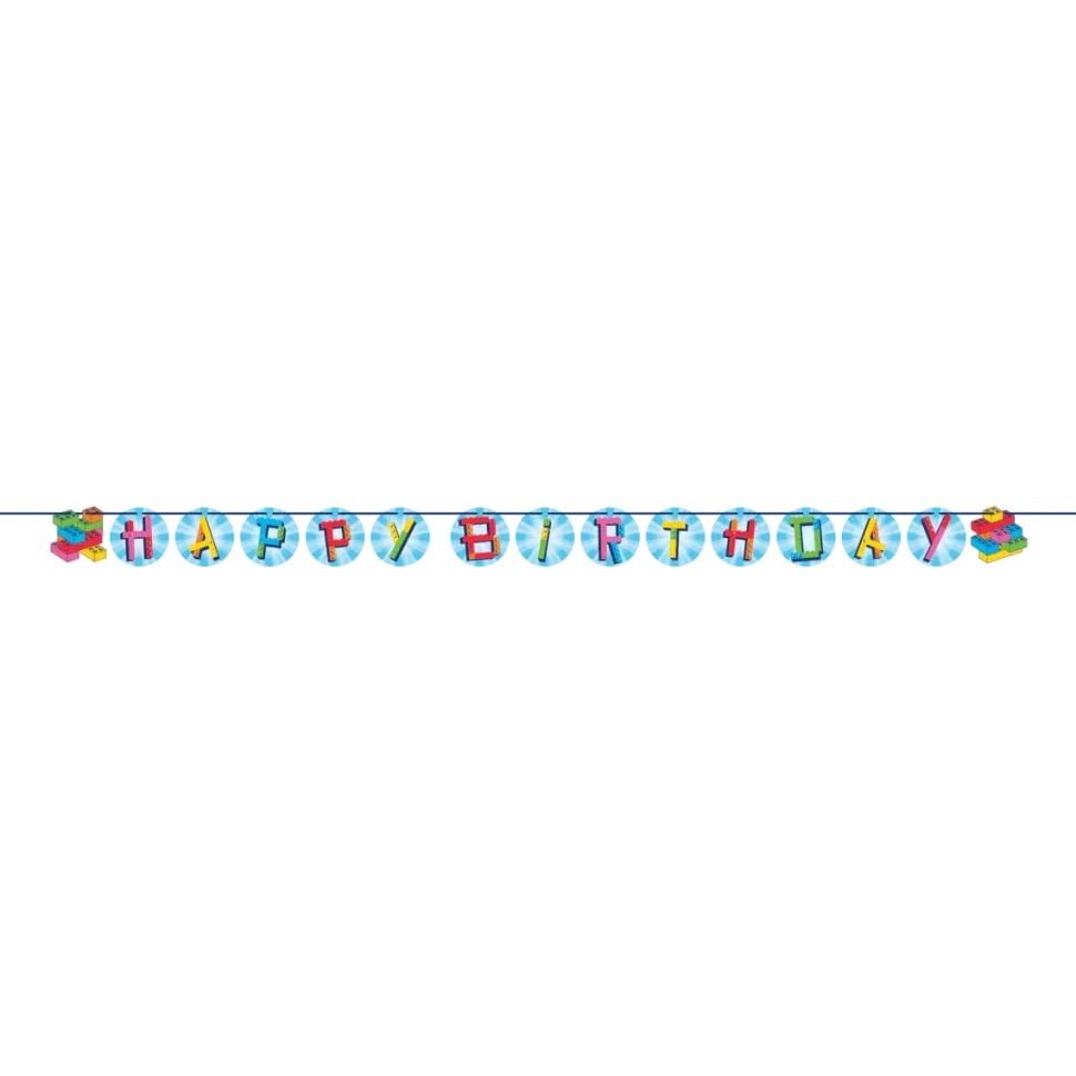 Block Bash Happy Birthday Banner | 1 ct