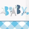 Blue Floral Baby Beverage Napkins | 16ct