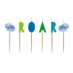 Blue/Green Dinosaur Birthday Candle Pack | 6ct