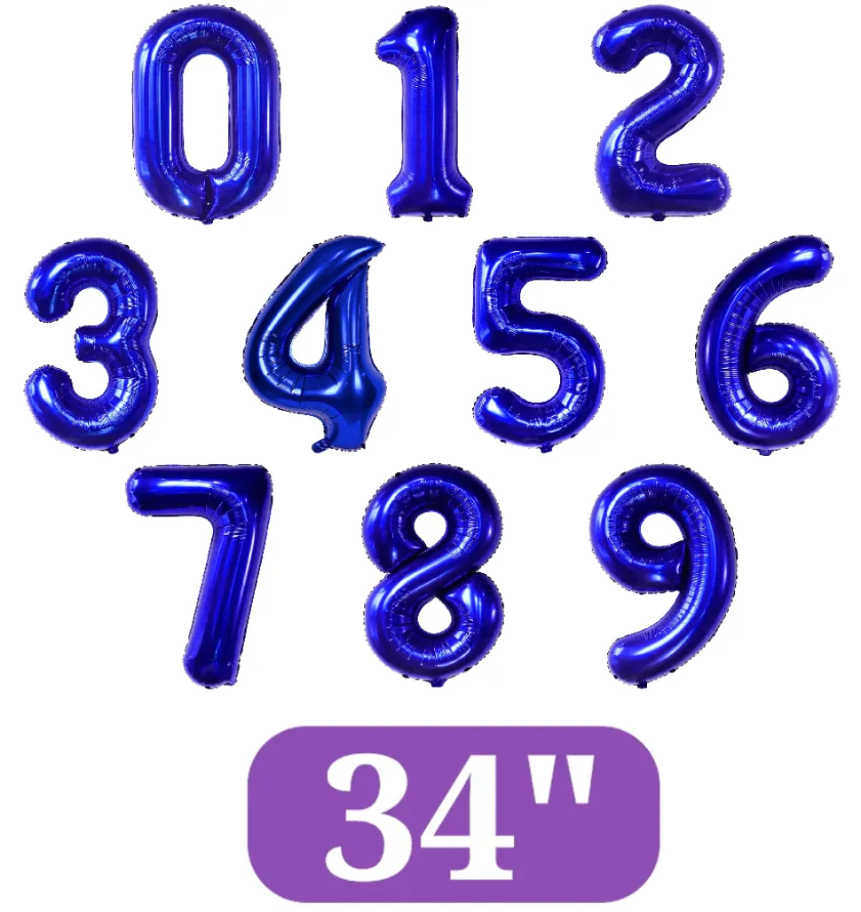 Blue Jumbo Number Balloons 34" | 1 ct