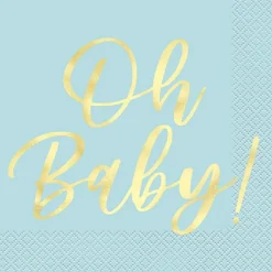 Blue Oh Baby Lunch Napkins | 16ct