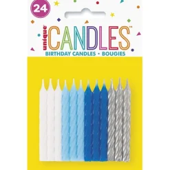 B/W/S Spiral Birthday Candle | 24ct