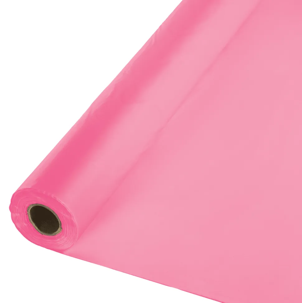 Candy Pink Plastic Tablecover Roll 100'x40" | 1ct