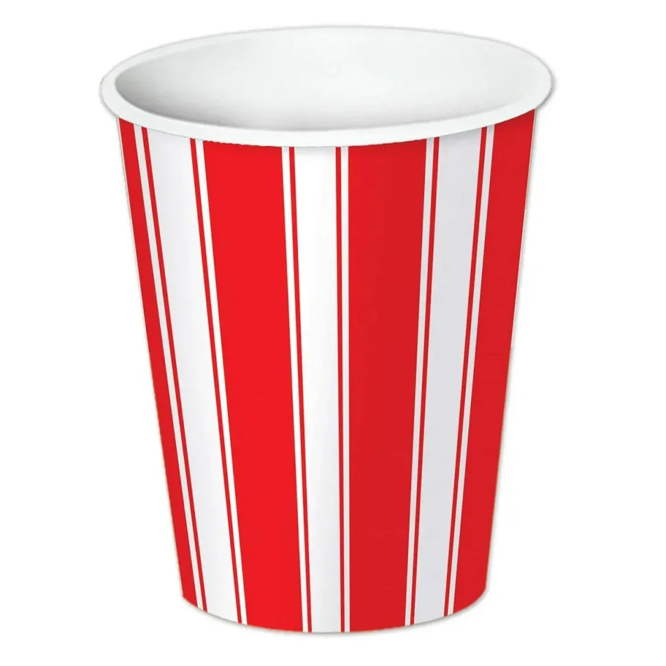 Carnival Striped Red & White Cups 8pk | 1ct