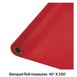 Classic Red Plastic Tablecover Roll 250'x40" | 1ct