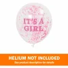 Clear W/ Pink Confetti Balloon Pack 12in | 6ct