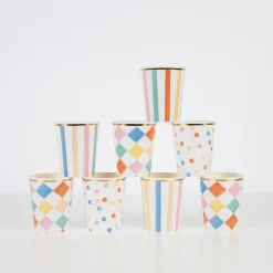 Colorful Pattern Cups | 8ct