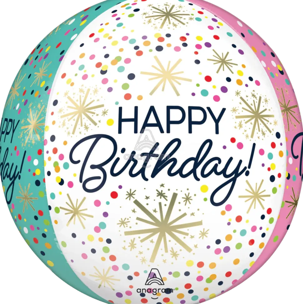 Confetti Sprinkle Birthday Orbz Balloon | 1ct