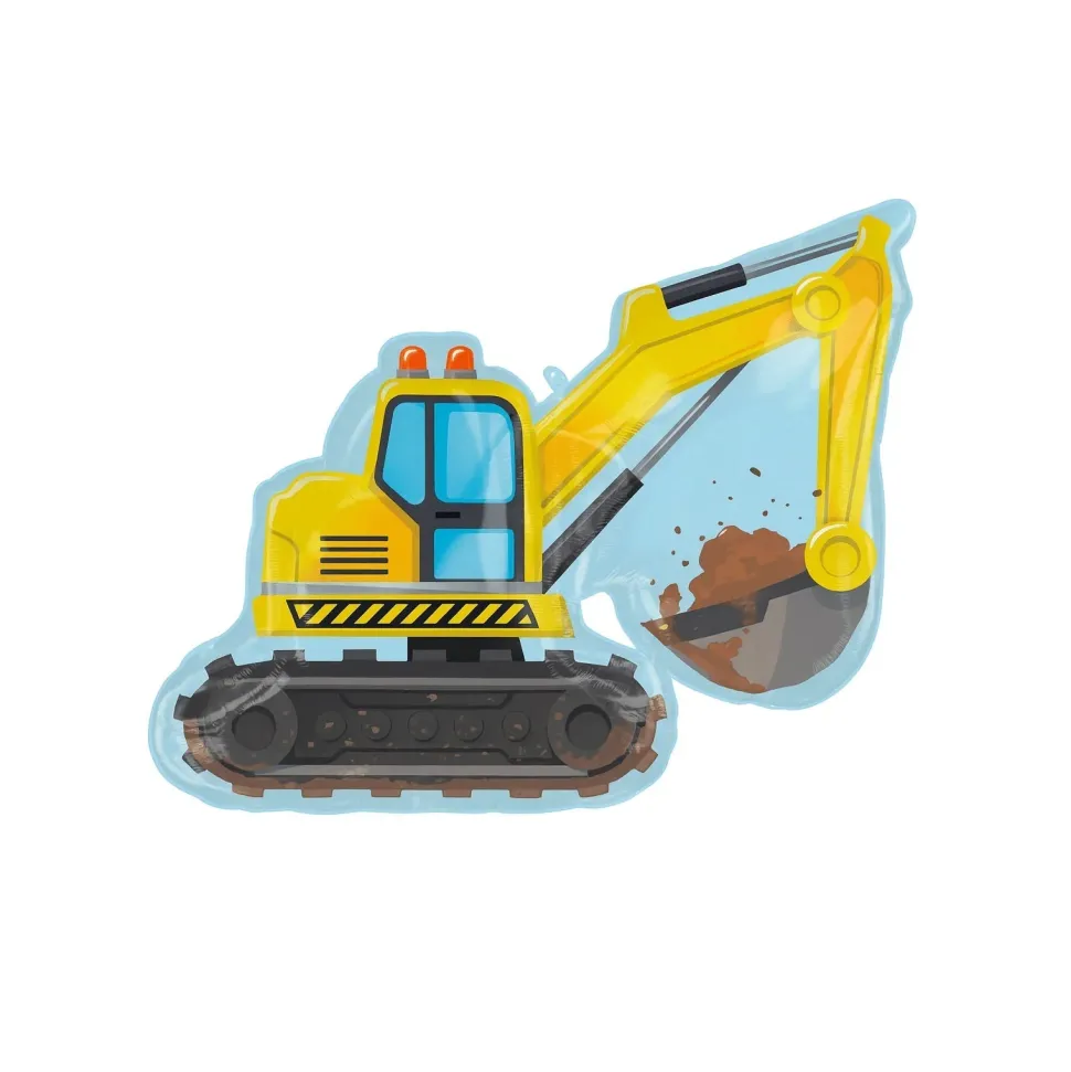 Construction Excavator Supershape Mylar Balloon 28"x26" | 1ct