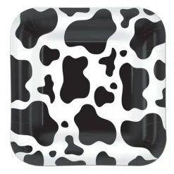 Cow Print Plates 9" | 8 ct
