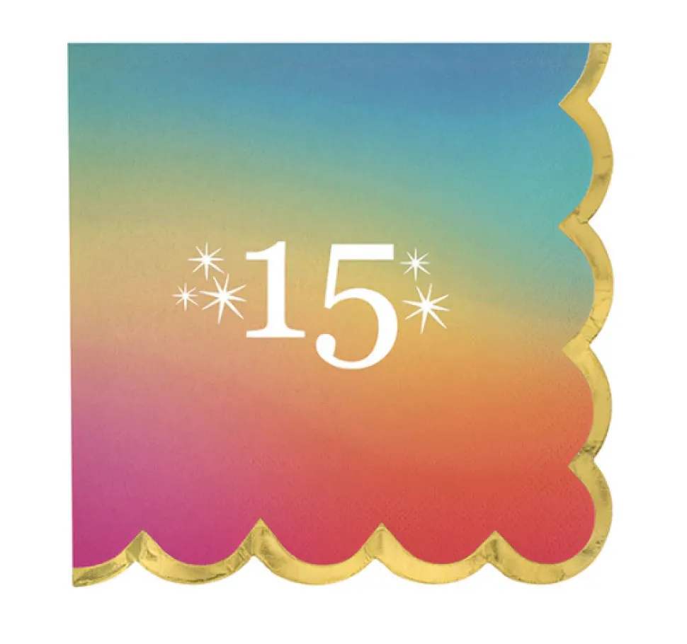 Digital Dream Beverage Napkins Age 15 | 16ct