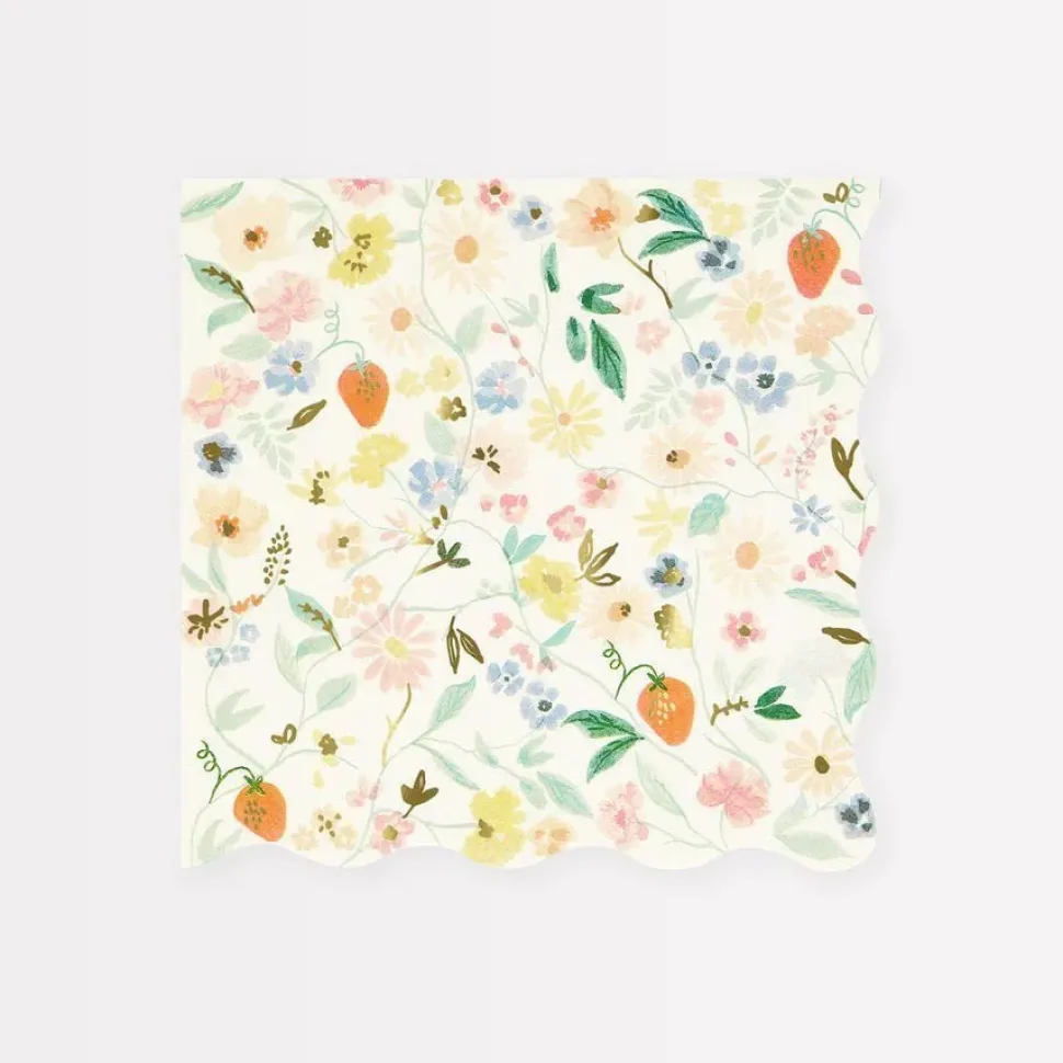 Elegant Floral Large Napkins | 16 ct