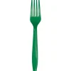 Emerald Green Plastic Forks | 24ct