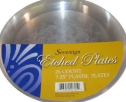 Etched 7.25in Plastic Plates | 25ct