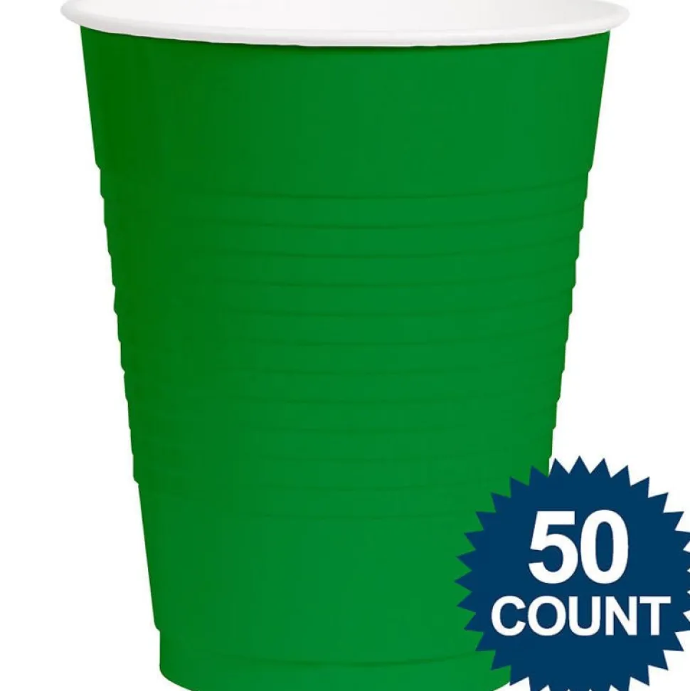 Festive Green 18oz Plastic Cups | 50ct