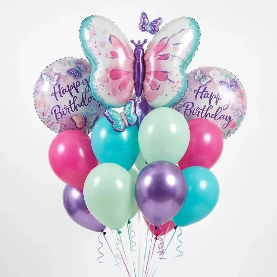 Fluttering Butterflies Birthday Balloon Bouquet | 13pc