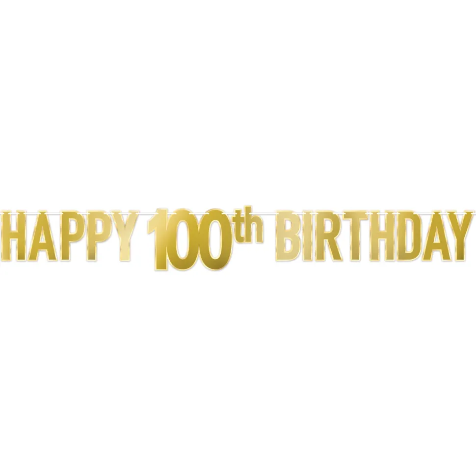 Foil Happy 100th Birthday Banner | 1ct