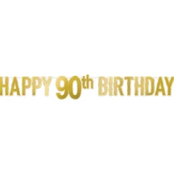 Foil Happy 90th Birthday Banner | 1ct