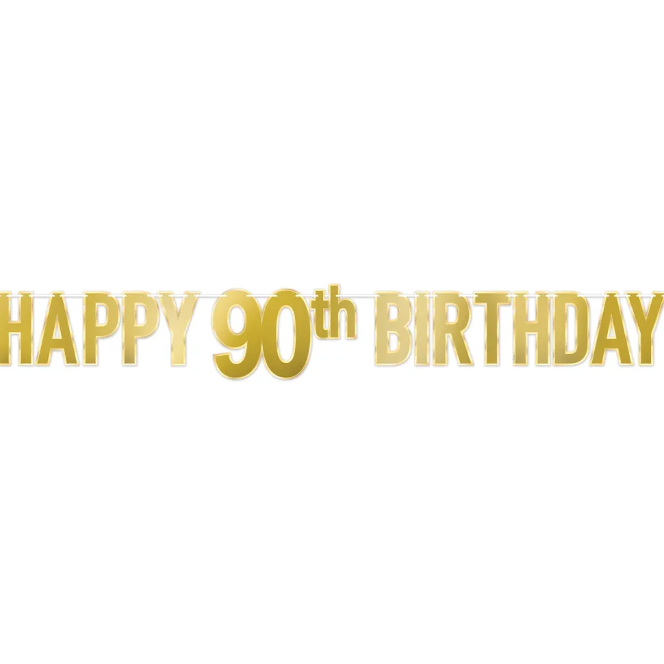 Foil Happy 90th Birthday Banner | 1ct