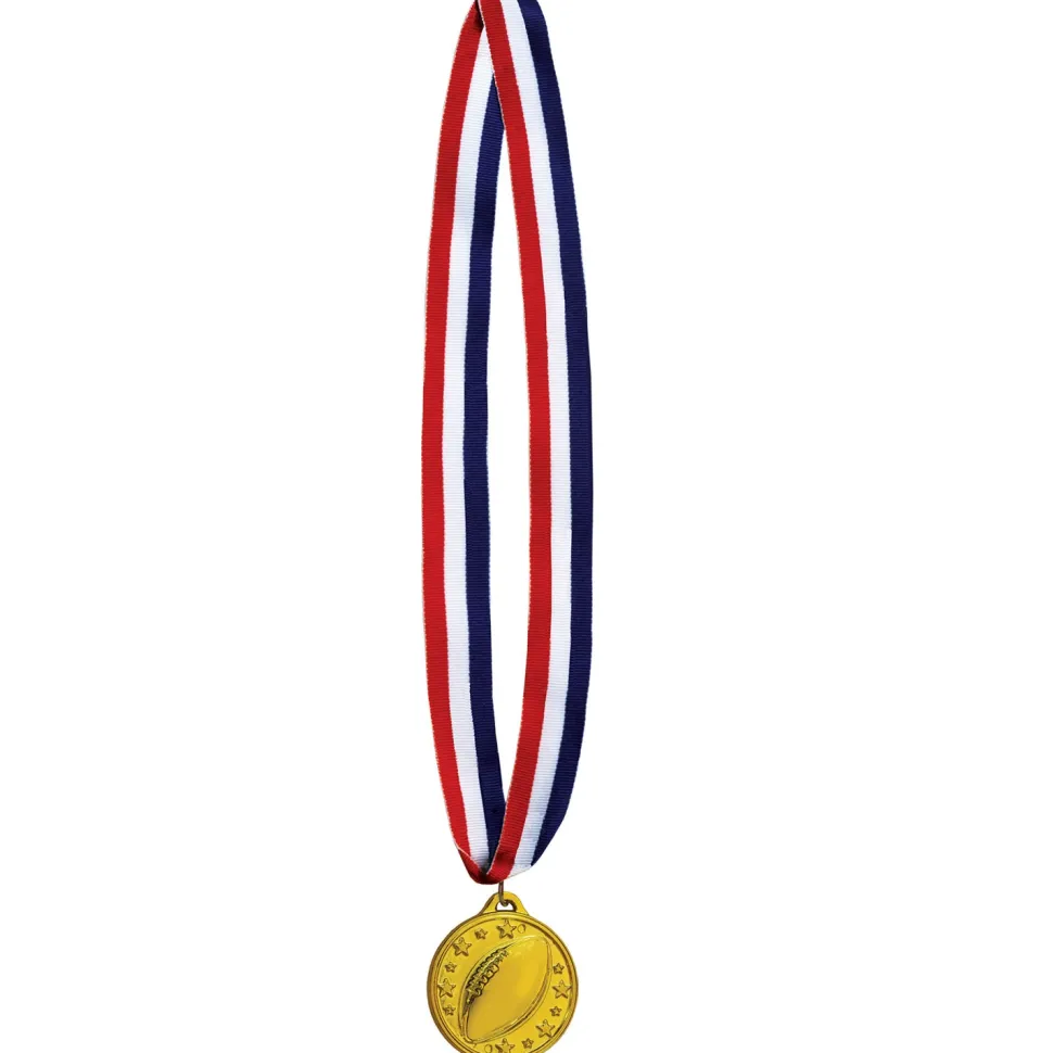 Football Medal w/Ribbon | 1ct