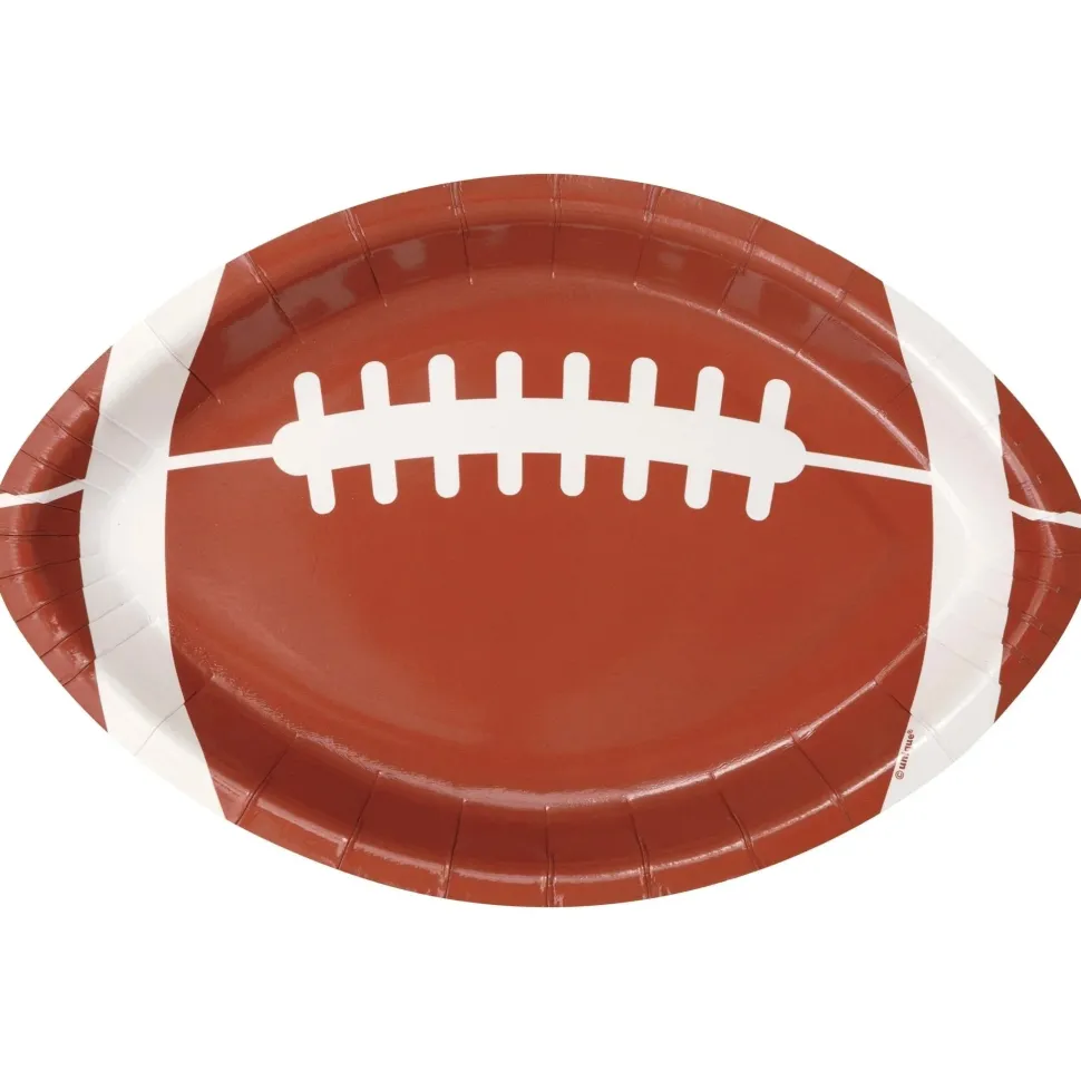 Football Shaped Paper plates 9" | 8 ct