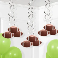 Football Swirl Hanging Decorations – Game Day Ceiling Decor | 1ct