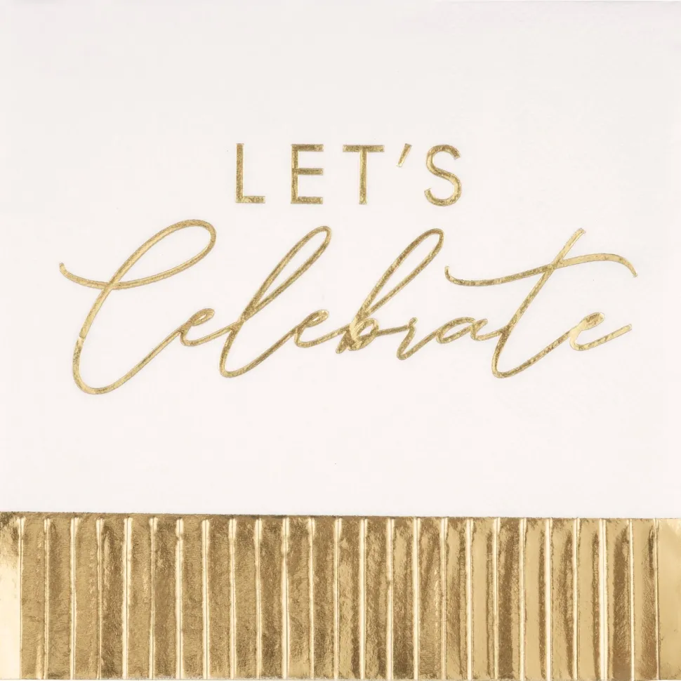Fringe Gold Let's Celebrate Lunch Napkins | 16ct