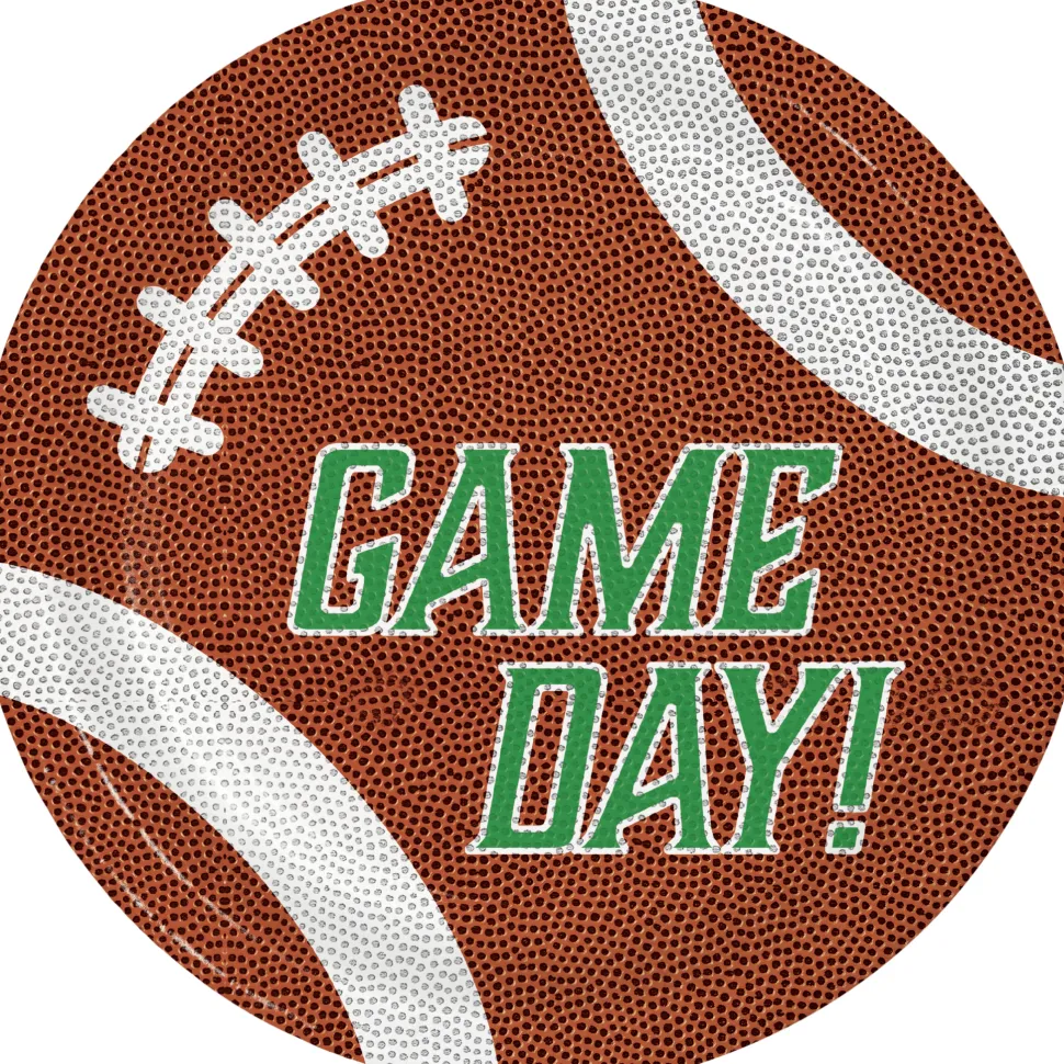 Game Day Football Dinner Plates – Brown Football Design Sports Tableware | 1ct