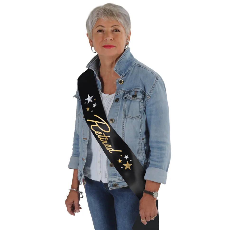 Glittered Retired Satin Sash | 1ct