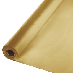 Glittering Gold Plastic Tablecover Roll 100'x40" | 1ct