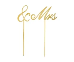Gold & Mrs. Cake Topper | 2pc