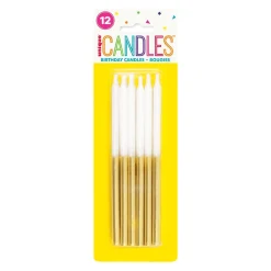 Gold Dipped Birthday Candles 5in | 12ct