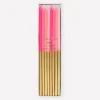 Gold Dipped Pink Mix Candles | 16ct