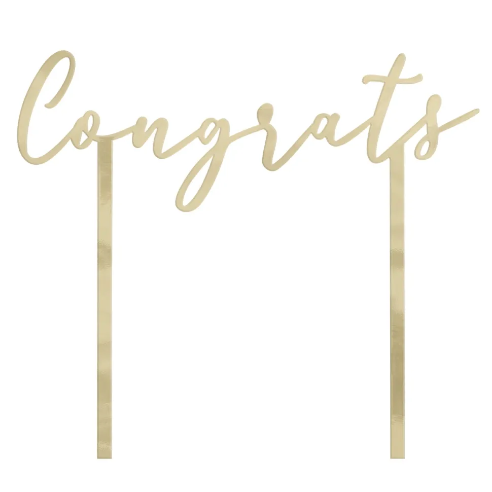 Gold Metallic Congrats Topper | 1ct