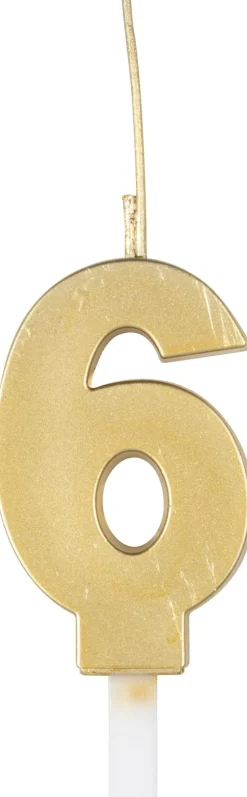 Gold Number 6 Sparkler Candle | 1ct