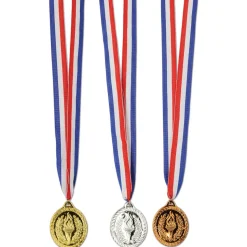 Gold, Silver & Bronze Medals w/Ribbon | 3ct
